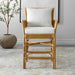 Pacific Counter Stool - natural woven rattan frame with white polyester cushions