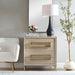 Alessia Accent Chest - light oak veneer with brushed brass hardware and soft closing drawers