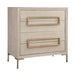 Alessia Accent Chest - light oak veneer with brushed brass hardware and soft closing drawers