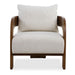 Rowan Accent Chair - walnut stained oak frame with ivory boucle upholstery