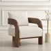 Rowan Accent Chair - walnut stained oak frame with ivory boucle upholstery