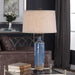 Blue Distressed Ceramic Table Lamp - table lamp