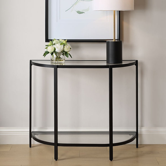Demilune Console Table (Black) - accent table