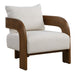 Rowan Accent Chair - walnut stained oak frame with ivory boucle upholstery