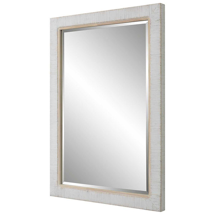 Cape Mirror Whitewashed - rattan and oak wood