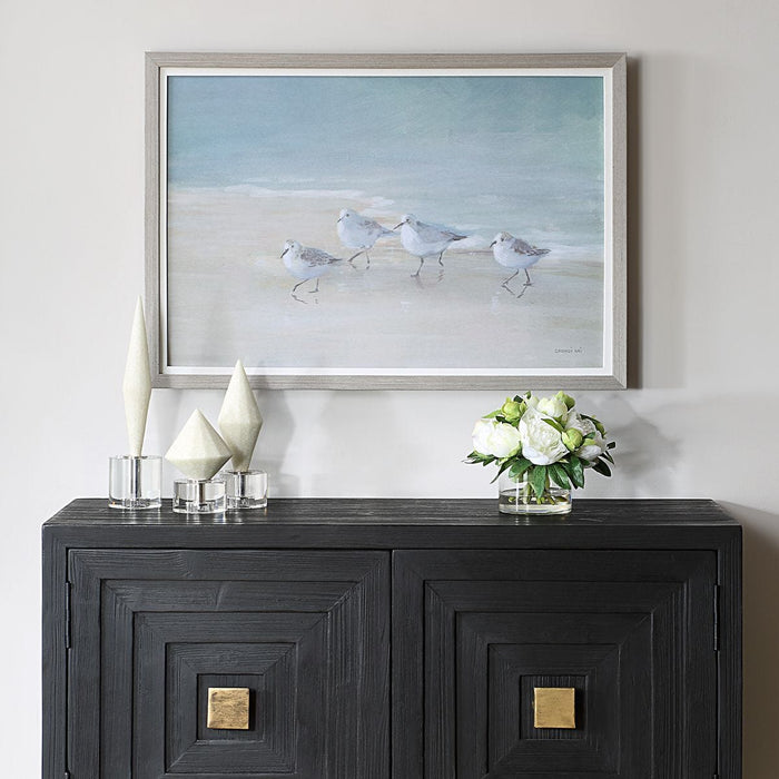 Tranquil Shorebirds on the Sand Framed Prints, S/2 - Wall Art