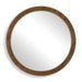 Cleveland Round Mirror - burl veneer frame with antique gold iron inner ledge