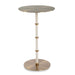 Cyprus Accent Table - white faux shagreen with brass
