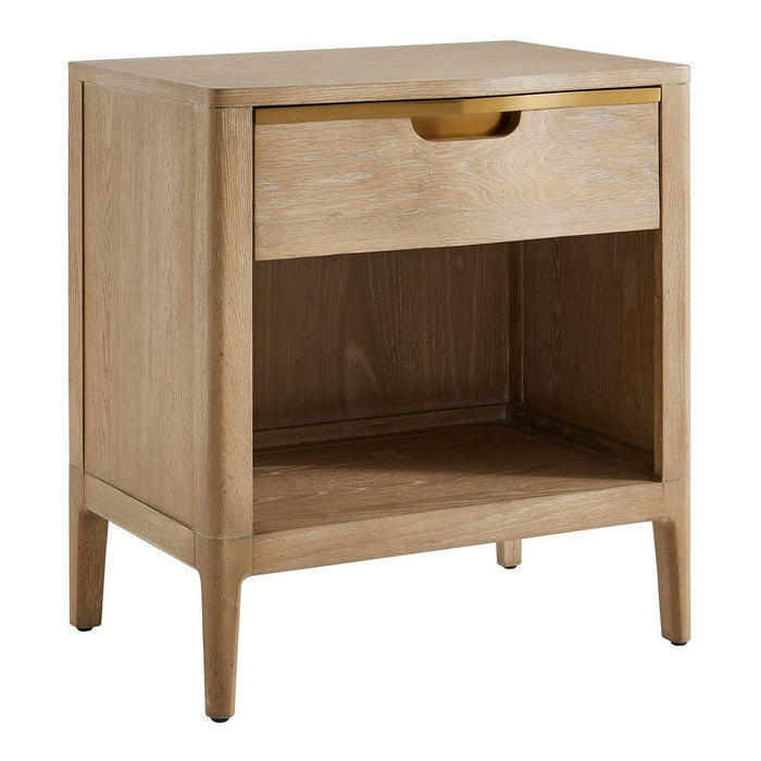 Tabi Side Table - solid oak with brass details
