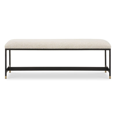 Halston Bench - iron and brass and black