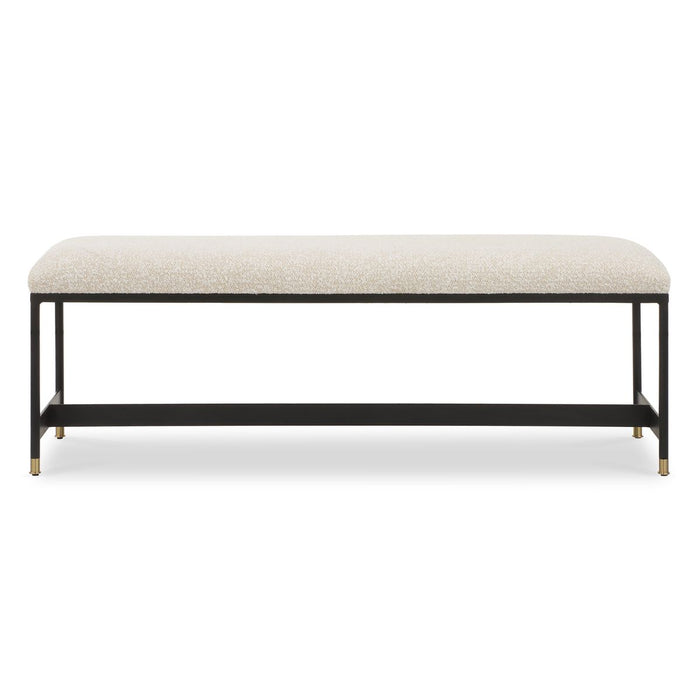 Halston Bench - iron and brass and black