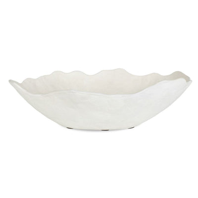 Obscura Indoor-Outdoor Bowl Warm White - sculptured cast aluminum bowl with warm white finish