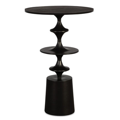 Flight Accent Table, Black - textured aluminum curved forms