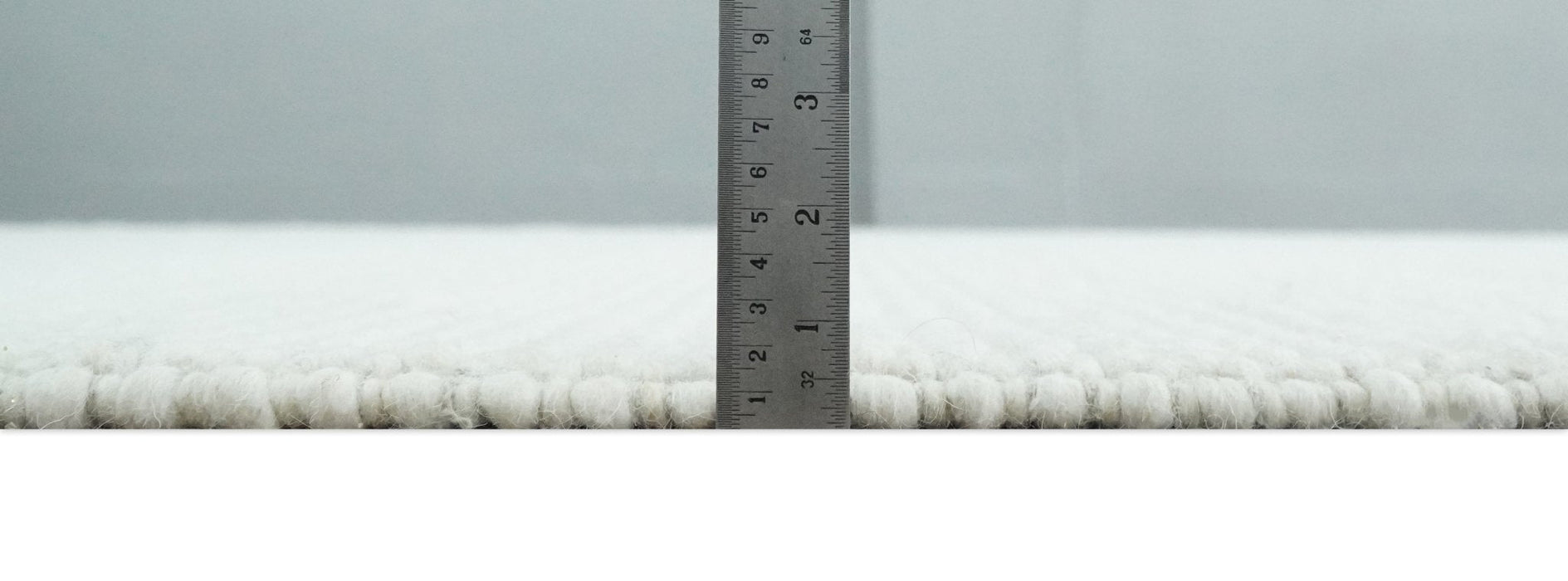 Solid Ivory Chunky Handwoven Contemporary Wool Area Rug