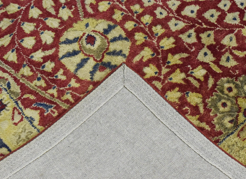 5x8 Red and Gold Handmade Classic Vintage Design Wool Area Rug