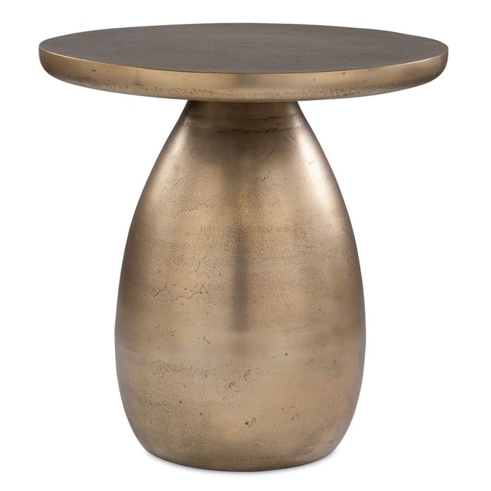 Antigua Side Table - cast aluminum in antique brass