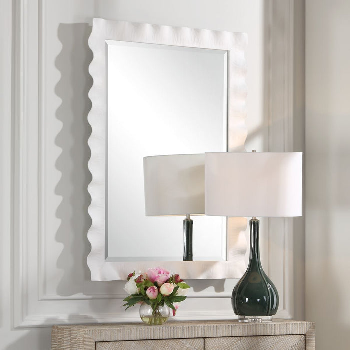 Haya Mirror, White - decorative frame
