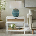 Coast Side Table, White - white Mindi wood with rattan