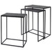 Coreene Nesting Tables, Black, S/3 - black iron with bronze top