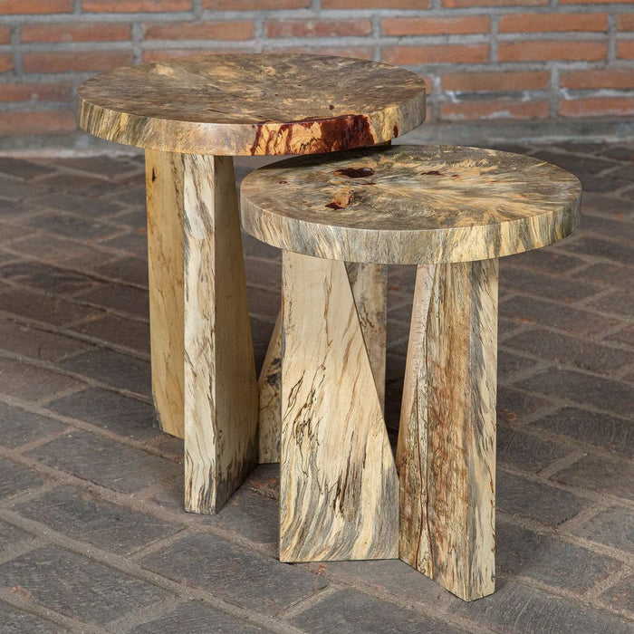 Nadette Nesting Tables, Natural, S/2 - solid tamarind wood