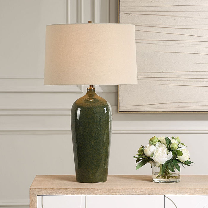 Emerald Green Ceramic Table Lamp - table lamp
