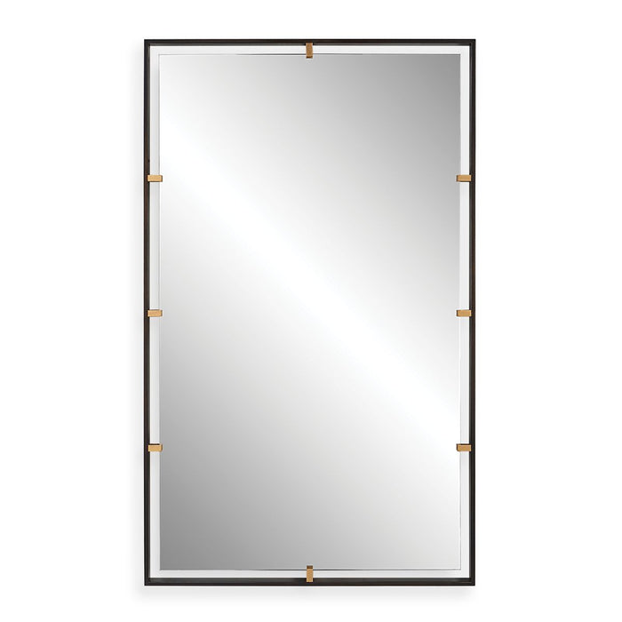Egon Mirror Bronze - bronze iron frame with gold clips