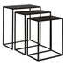 Coreene Nesting Tables, Black, S/3 - black iron with bronze top