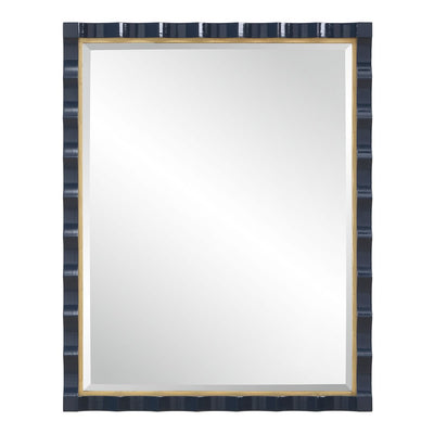 Gulf Mirror, Navy - gold finish