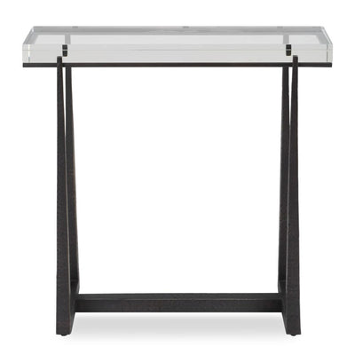 Midas Accent Table, Bronze - dark bronze iron with crystal top