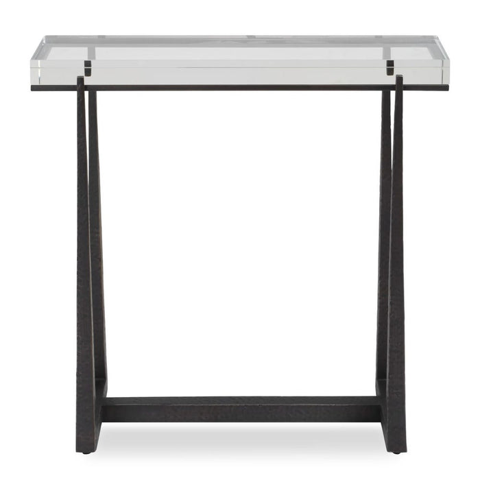 Midas Accent Table, Bronze - dark bronze iron with crystal top