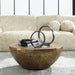 Gilded Dome Coffee Table - hammered aluminum in antique gold