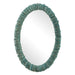 Bonaire Oval Mirror - teal blue ceramic