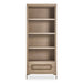 Alessia Etagere - light oak veneer with brushed brass hardware and four storage shelves