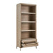 Alessia Etagere - light oak veneer with brushed brass hardware and four storage shelves