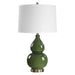 Dark Green Gourd Ceramic Table Lamp - table lamp