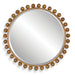 Cyra Wood Round Mirror, Walnut - wood and walnut