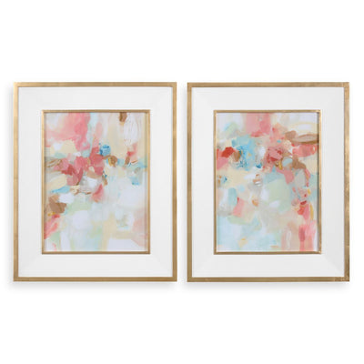 A Touch of Blush and Rosewood Fences Framed Prints, S/2 - Wall Art