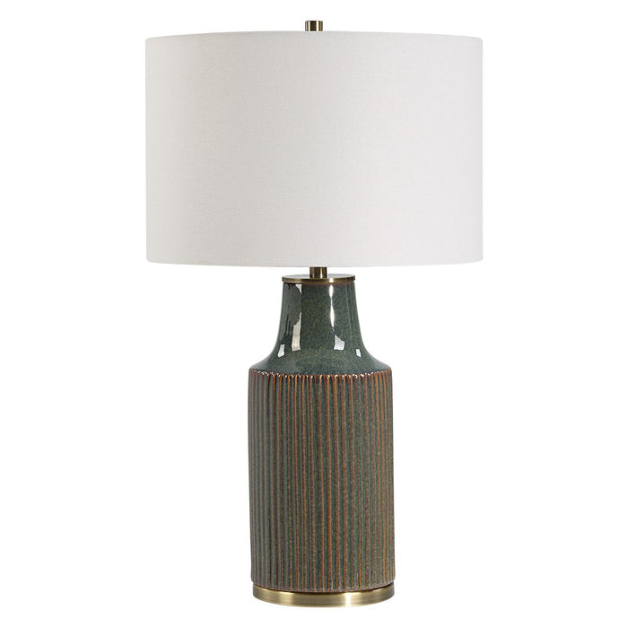 Bluish Green Ceramic Table Lamp - table lamp