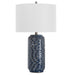 Blue Wavy Ceramic Table Lamp - table lamp