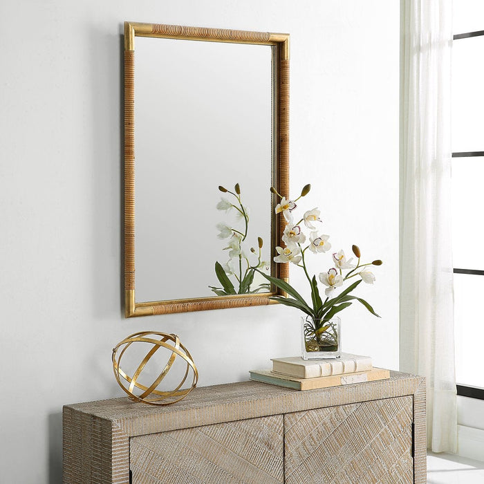 Kampar Vanity Mirror - gold finish and iron