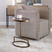 Jessenia Accent Table, Bluestone - polished bluestone with gold iron base