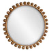 Cyra Wood Round Mirror, Walnut - wood and walnut