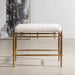 Karleen Small Bench - brass and chenille and white