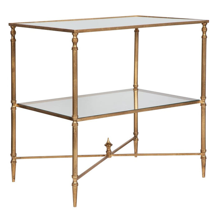 Henzler Lamp Table, Gold - gold leaf iron with mirror top