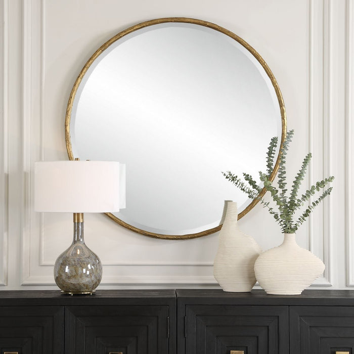 Sutton Round Mirror - gold finish