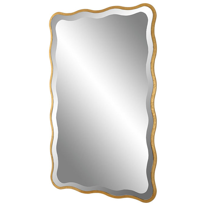 Aneta Mirror Gold - antiqued gold leaf wood