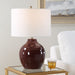 Ruby Red Ceramic Table Lamp - table lamp