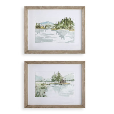 Serene Lake Framed Prints, S/2 - Wall Art