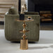Flight Accent Table, Brass - textured aluminum curved forms