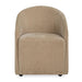 Harbor Dining Chair Flax - barrel back design with flax polyester velvet upholstery and casters
